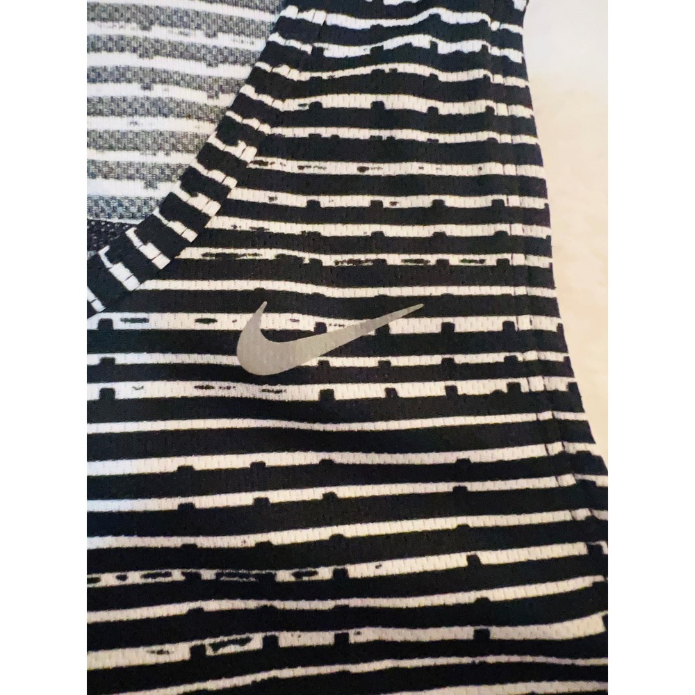 Nike Dri-FIT Miler Running Tank Top Mens Small Black White Striped Singlet S - Picture 5 of 7